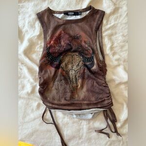 Jaded london studded graphic tank